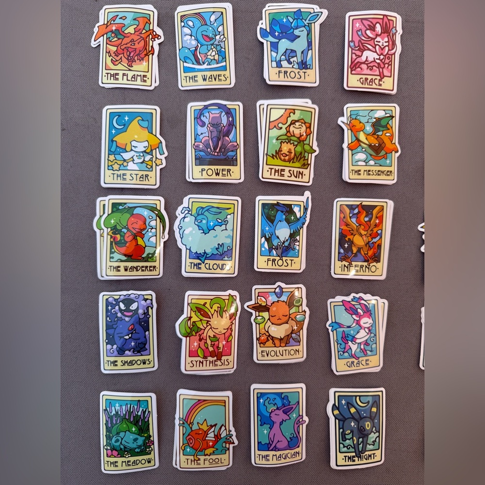 Pokemon Tarot Sticker Set - Colorful Collection